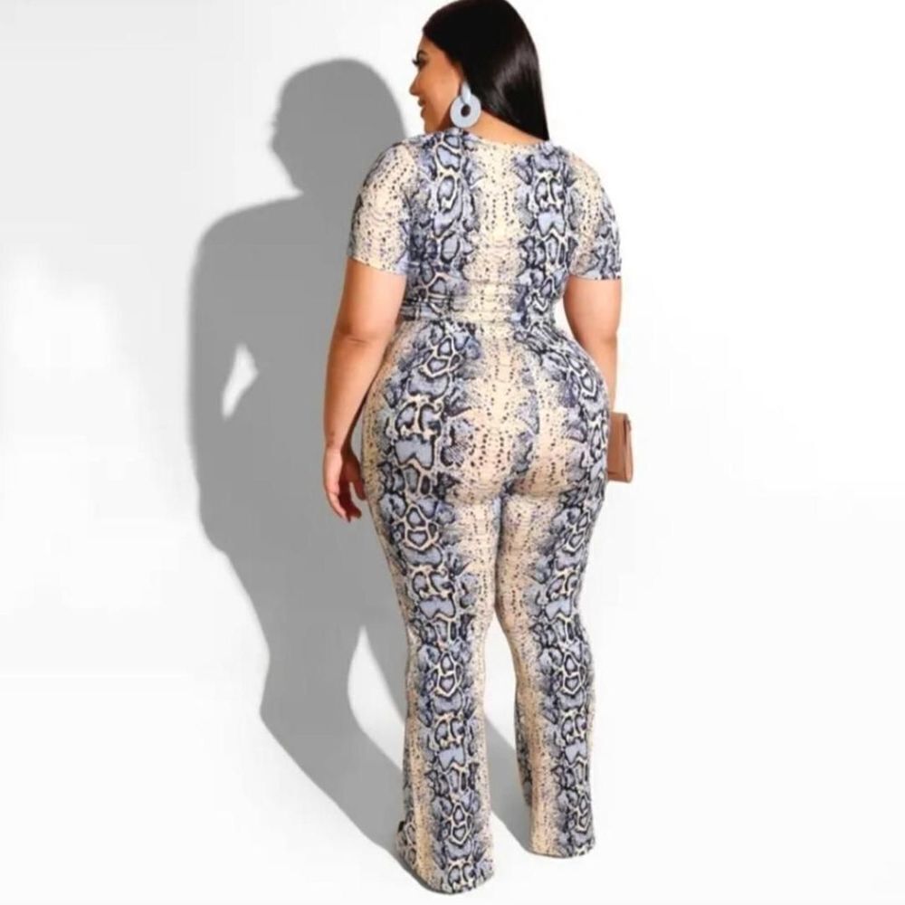 Womens Plus Size Printed Two Piece Pant Set Size 4x
